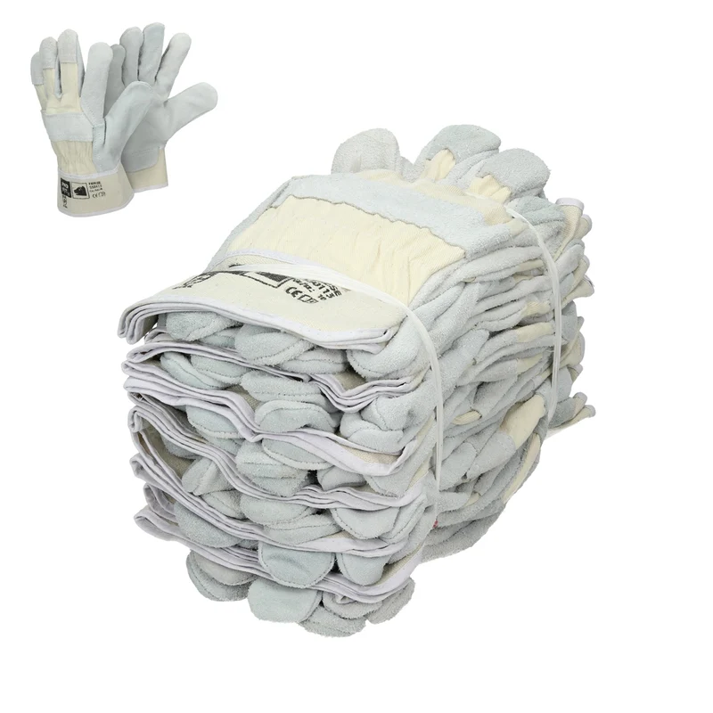 Handschuhe Rindspaltleder Natur 12 Paar XL