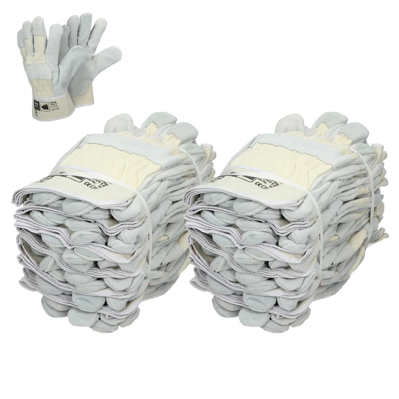 Handschuhe Rindspaltleder Natur L 24 Paar