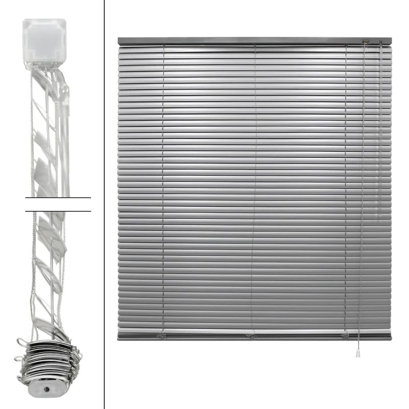 Aluminium Jalousie 100x175 cm Silber inkl. Montagematerial