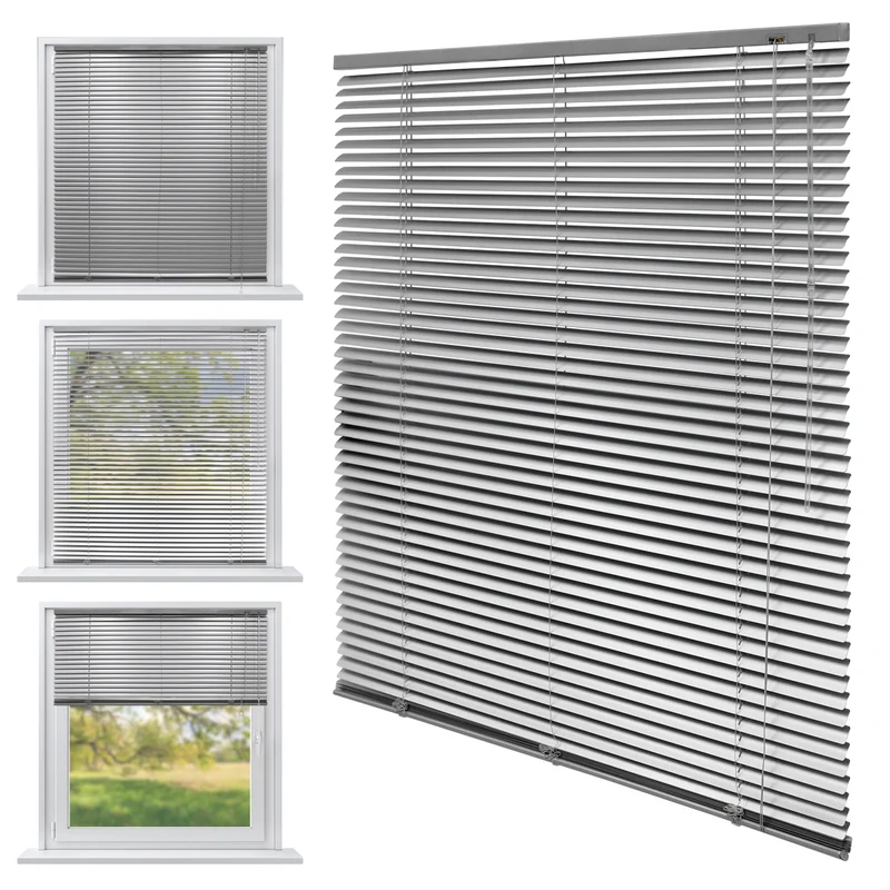 Aluminium Jalousie 100x175 cm Silber inkl. Montagematerial
