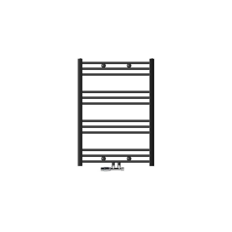 Badheizkörper 750x800 mm Anthrazit, gerade, Wand Anschlussgarnitur