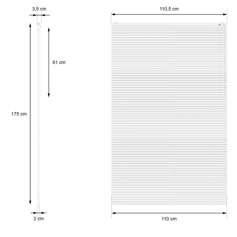 Aluminium Jalousie 110x175 cm Silber inkl. Montagematerial