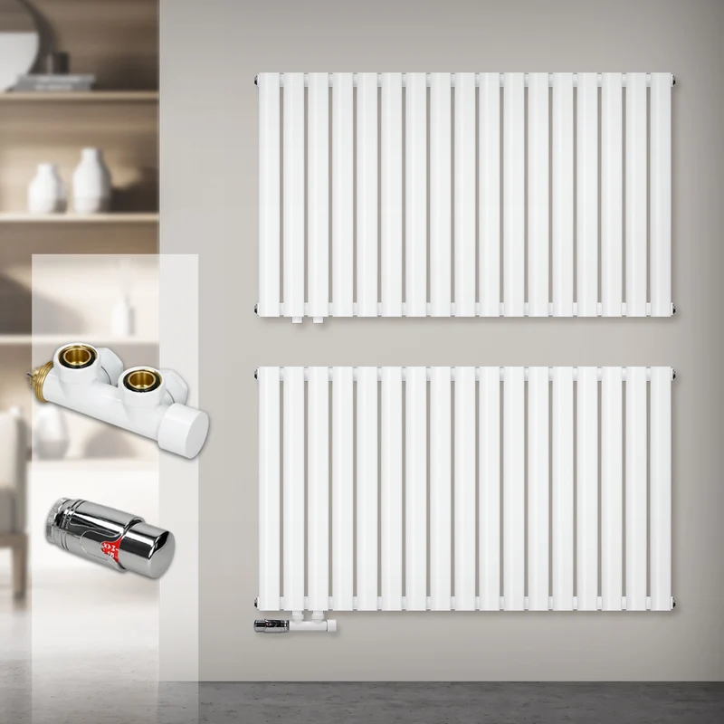 Paneelheizkörper Doppellagig 600x1020 mm Weiß inkl. Wand Anschlussgarnitur ML-Design