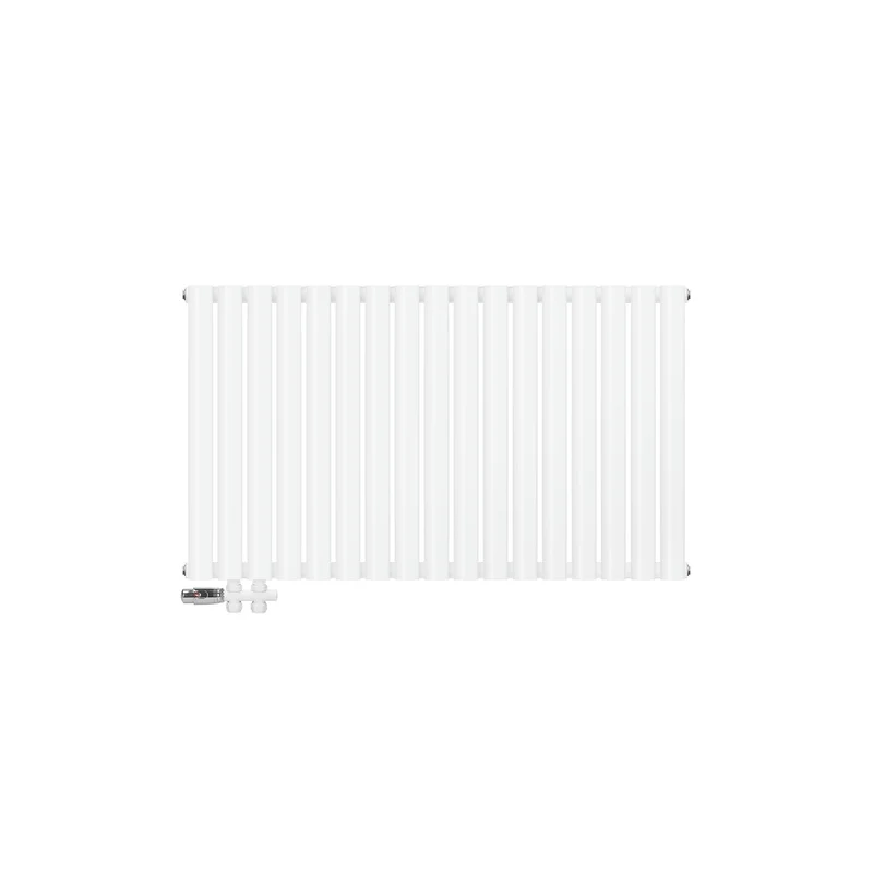 Paneelheizkörper Doppellagig 600x1020 mm Weiß inkl. Boden Anschlussgarnitur ML-Design