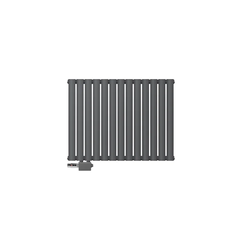 Paneelheizkörper Doppellagig 600x780 mm Anthrazit inkl. Universale Anschlussgarnitur ML-Design