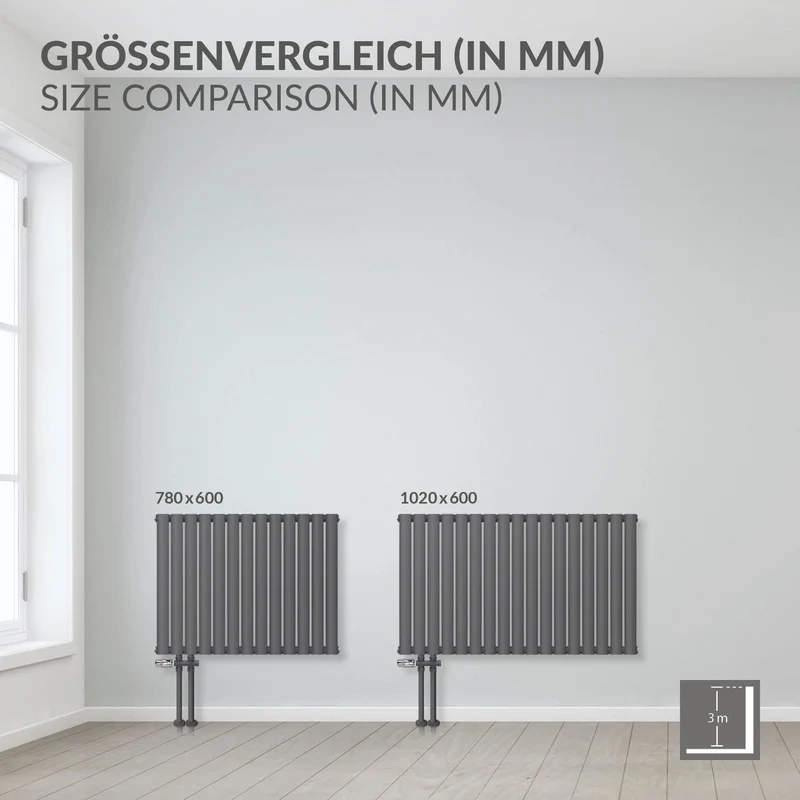 Paneelheizkörper Doppellagig 600x780 mm Anthrazit ML-Design
