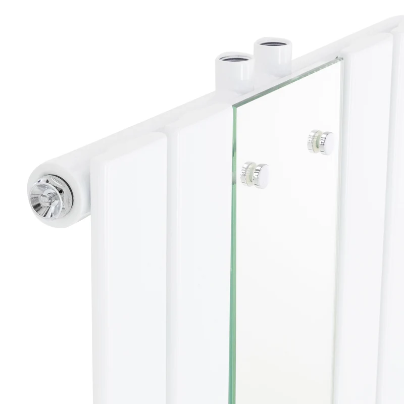 Badheizkörper Flach mit Spiegel 1200x450 mm Weiß ML-Design