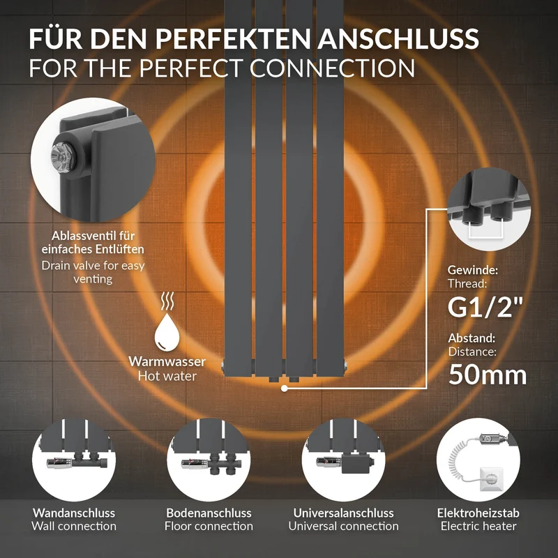 Paneelheizkörper Doppellagig 1600x300 mm Anthrazit ML-Design