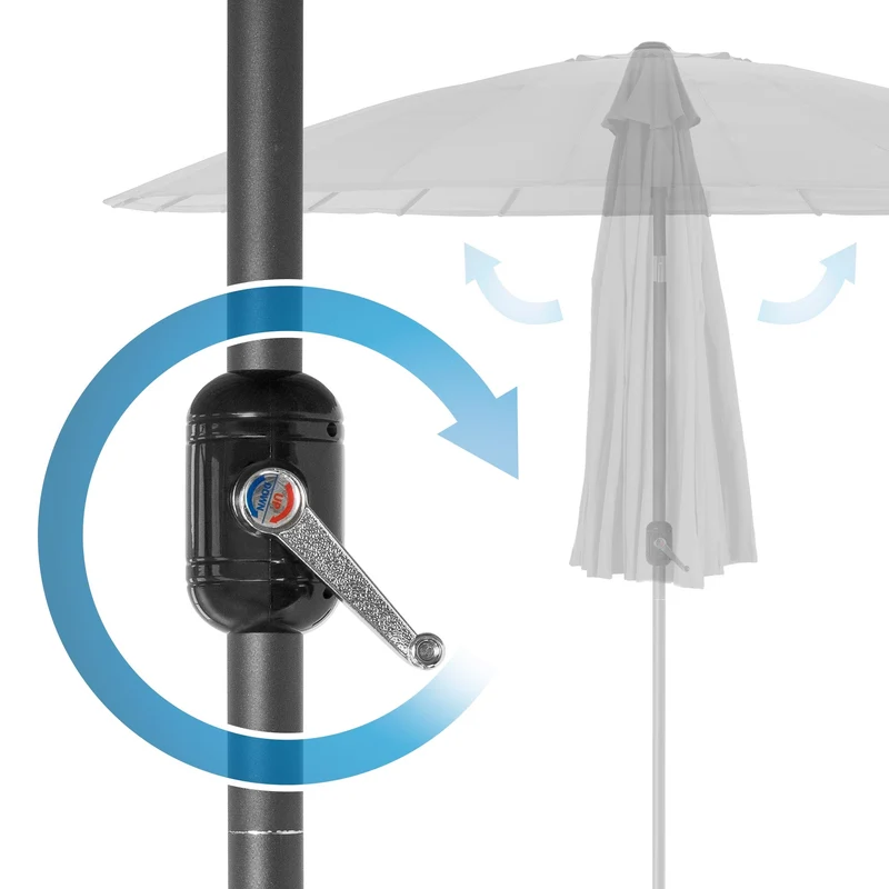 Sonnenschirm Shanghai mit Ständer Ø 325 cm Anthrazit aus Aluminium und Polyester ML-Design