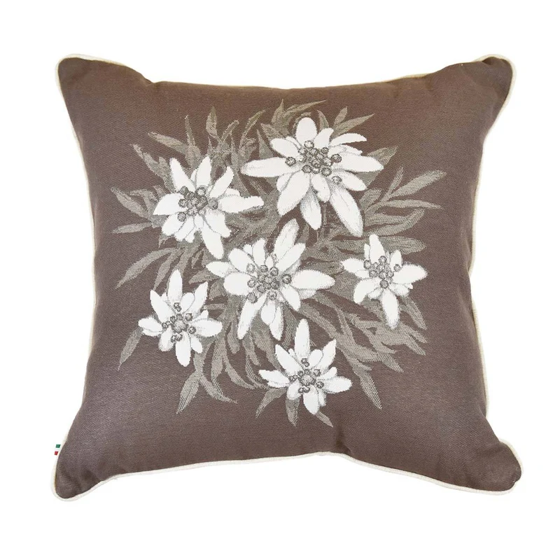 Cuscino Arredo in Puro Cotone con Fantasia Floreale - Stella Alpina