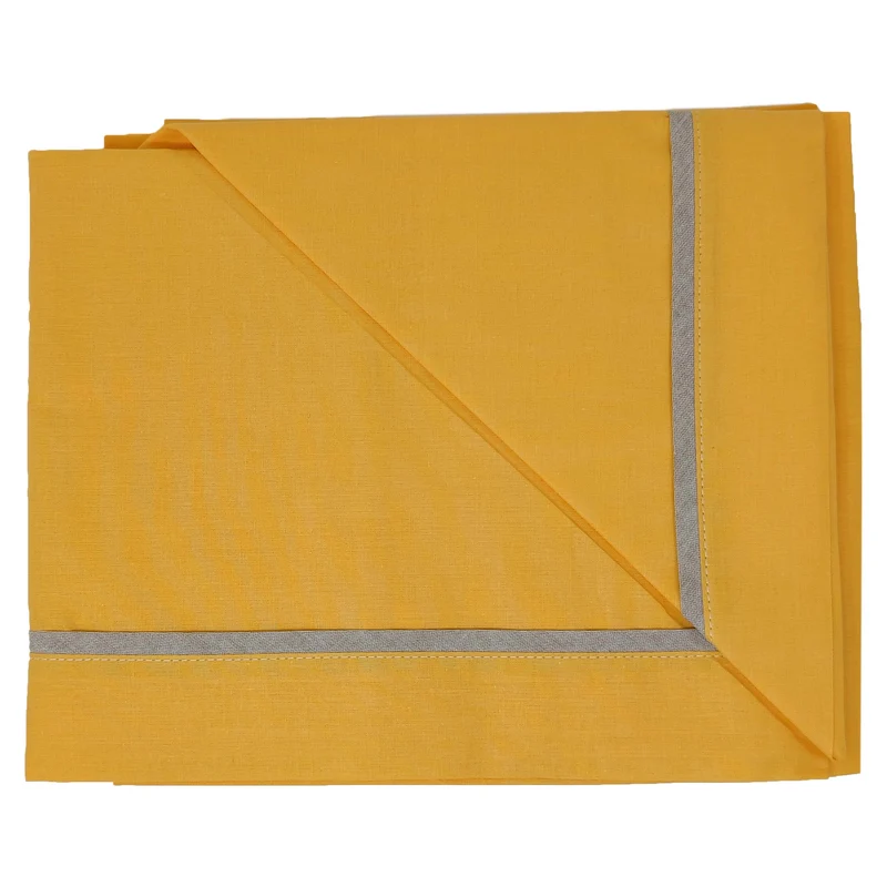 Completo Lenzuoline in Puro Cotone con Decoro in Lino - Arcobaleno