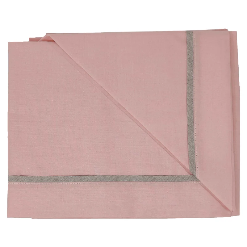 Completo Lenzuoline in Puro Cotone con Decoro in Lino - Arcobaleno