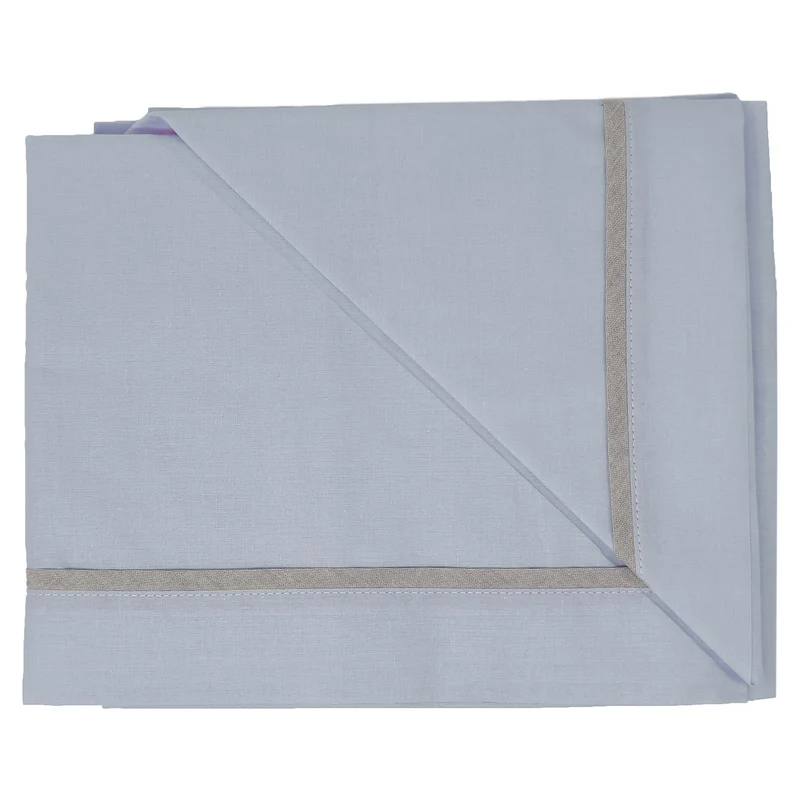 Completo Lenzuoline in Puro Cotone con Decoro in Lino - Arcobaleno