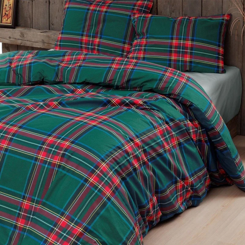 Parure Copripiumino in Puro Cotone Fantasia Scozzese - Tartan