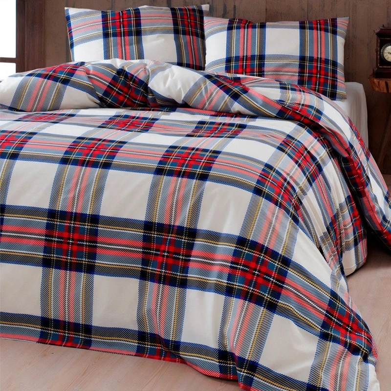 Parure Copripiumino in Puro Cotone Fantasia Scozzese - Tartan