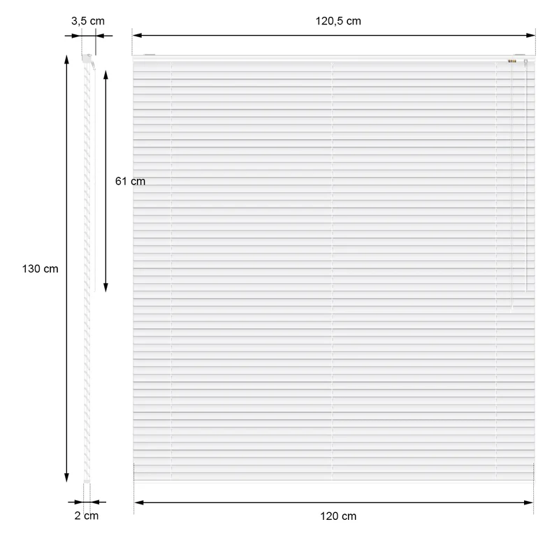 Aluminium Jalousie 120x130 cm Silber inkl. Montagematerial