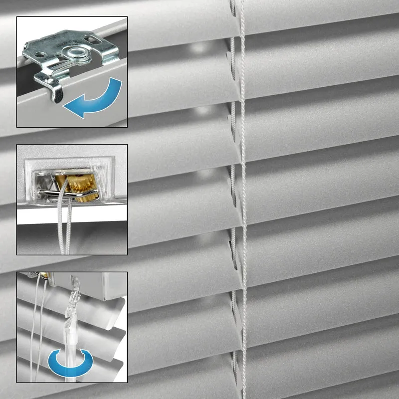 Aluminium Jalousie 120x130 cm Silber inkl. Montagematerial