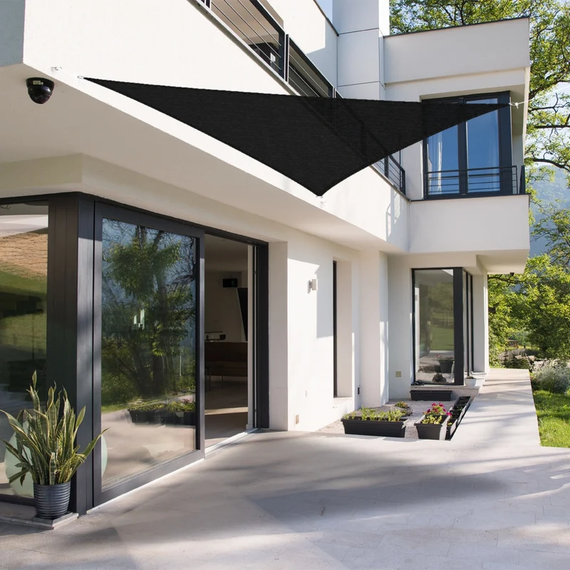 Sonnensegel dreieck 5x5x5 m Anthrazit 100% HDPE mit UV Schutz inkl. Befestigungsseile