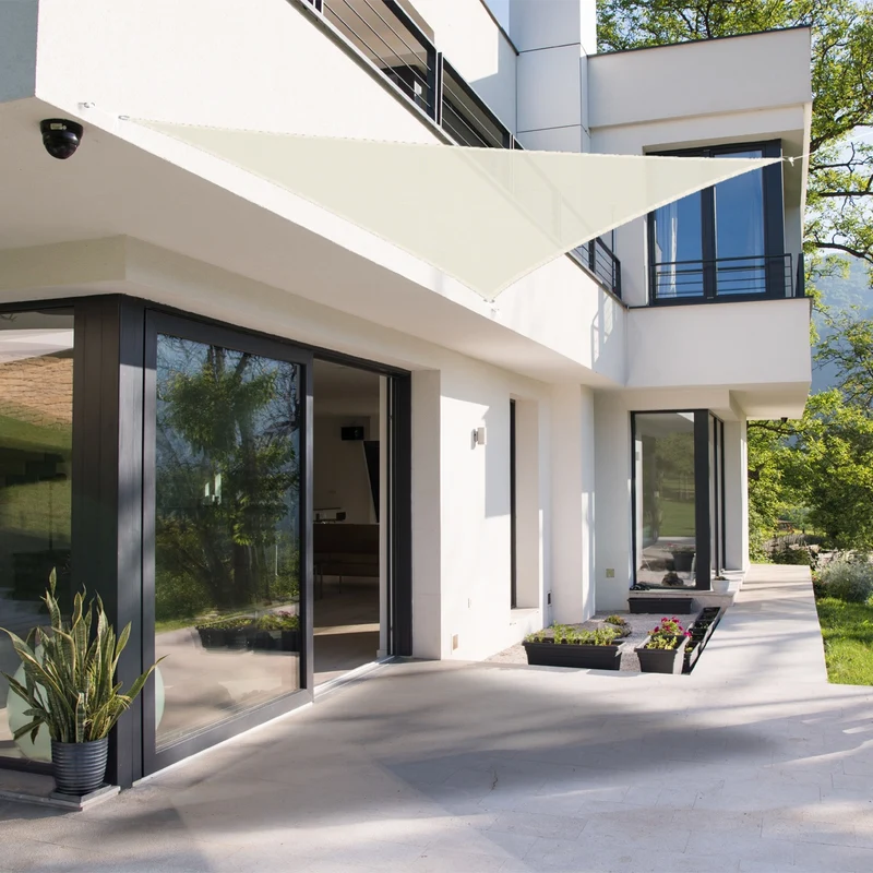 Sonnensegel dreieck 3,6x3,6x3,6 m Creme 100% HDPE mit UV Schutz inkl. Befestigungsseile