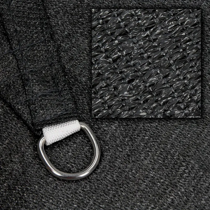 Sonnensegel rechteck 2x4 m Anthrazit 100% HDPE mit UV Schutz inkl. Befestigungsseile