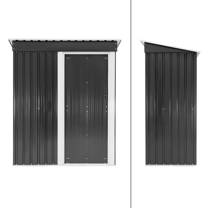Gerätehaus 150x184x76 cm Grau aus Metall ML-Design