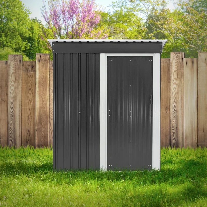 Gerätehaus 150x184x76 cm Grau aus Metall ML-Design