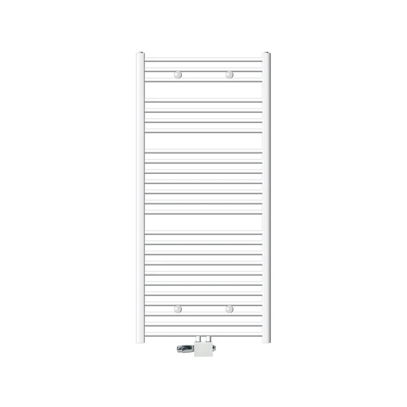 Badheizkörper 750x1500 mm Weiß, gerade, Universale Anschlussgarnitur