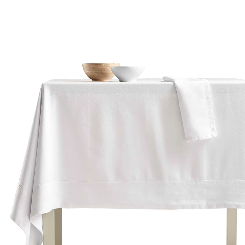 Tovaglia Cotone con Bordo in Lino StoneWashed NO STIRO - Loira