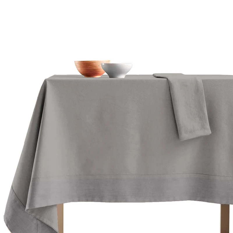 Tovaglia Cotone con Bordo in Lino StoneWashed NO STIRO - Loira