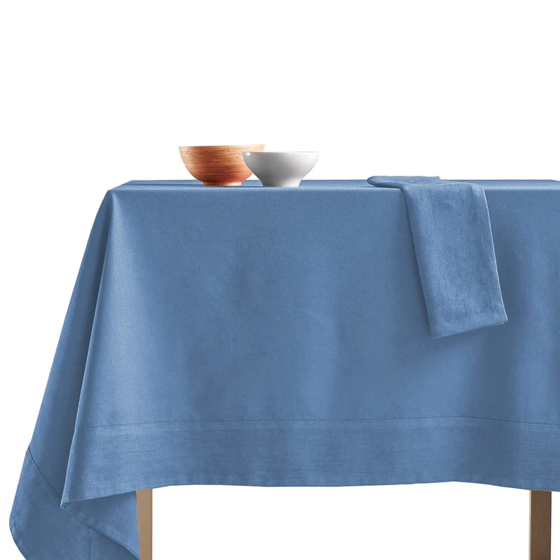 Tovaglia Cotone con Bordo in Lino StoneWashed NO STIRO - Loira