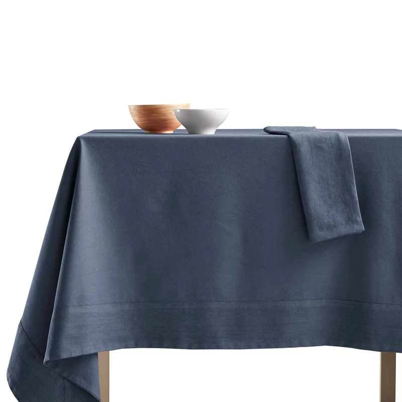 Tovaglia Cotone con Bordo in Lino StoneWashed NO STIRO - Loira