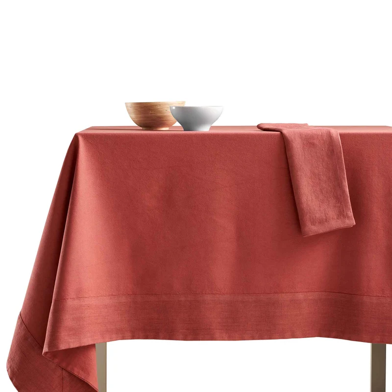 Tovaglia Cotone con Bordo in Lino StoneWashed NO STIRO - Loira