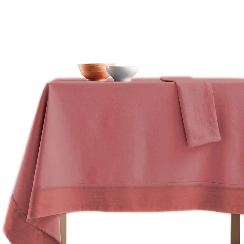 Tovaglia Cotone con Bordo in Lino StoneWashed NO STIRO - Loira