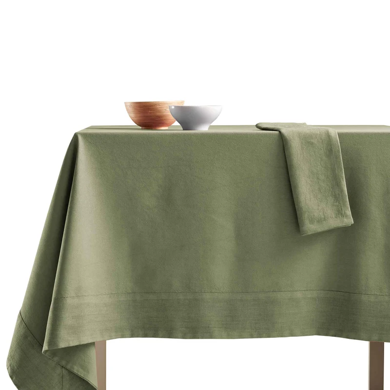 Tovaglia Cotone con Bordo in Lino StoneWashed NO STIRO - Loira