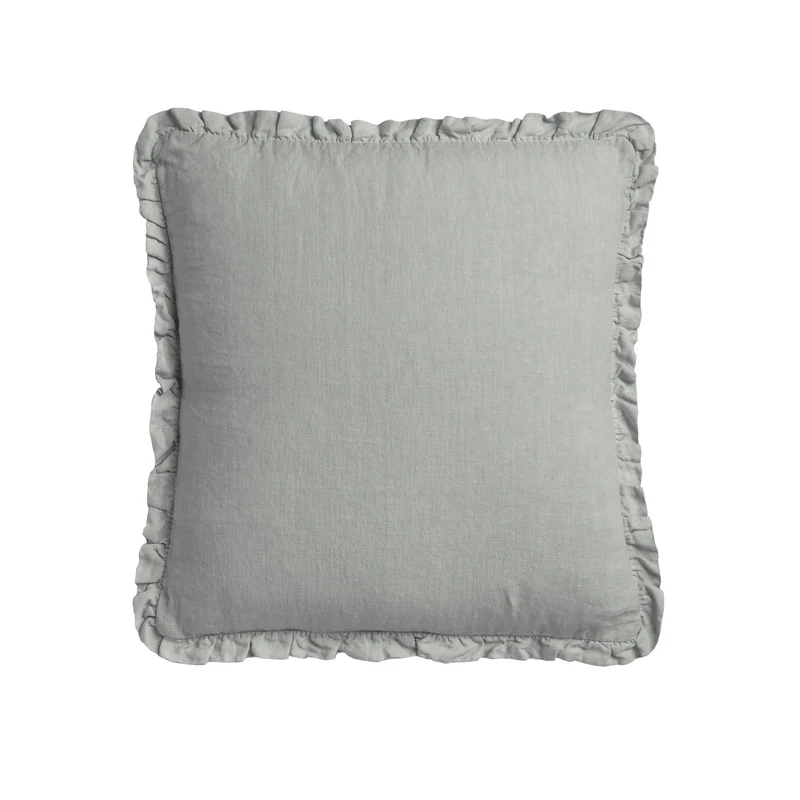 Cuscino in Lino Stonewashed con Balza Arricciata - River