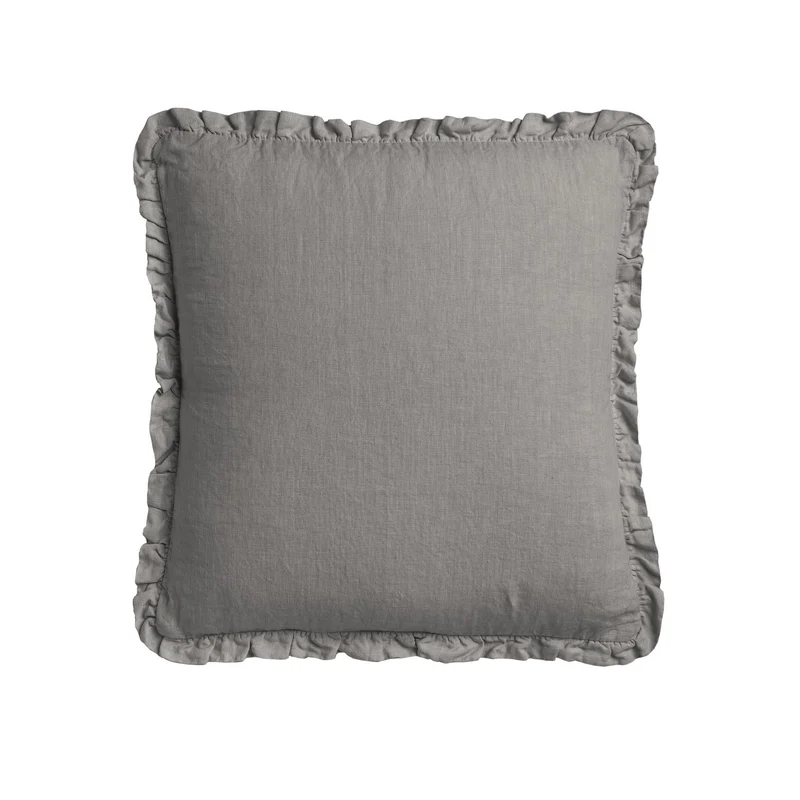Cuscino in Lino Stonewashed con Balza Arricciata - River