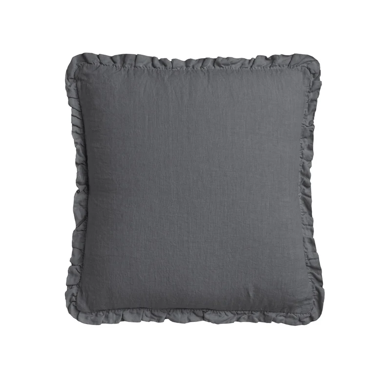 Cuscino in Lino Stonewashed con Balza Arricciata - River