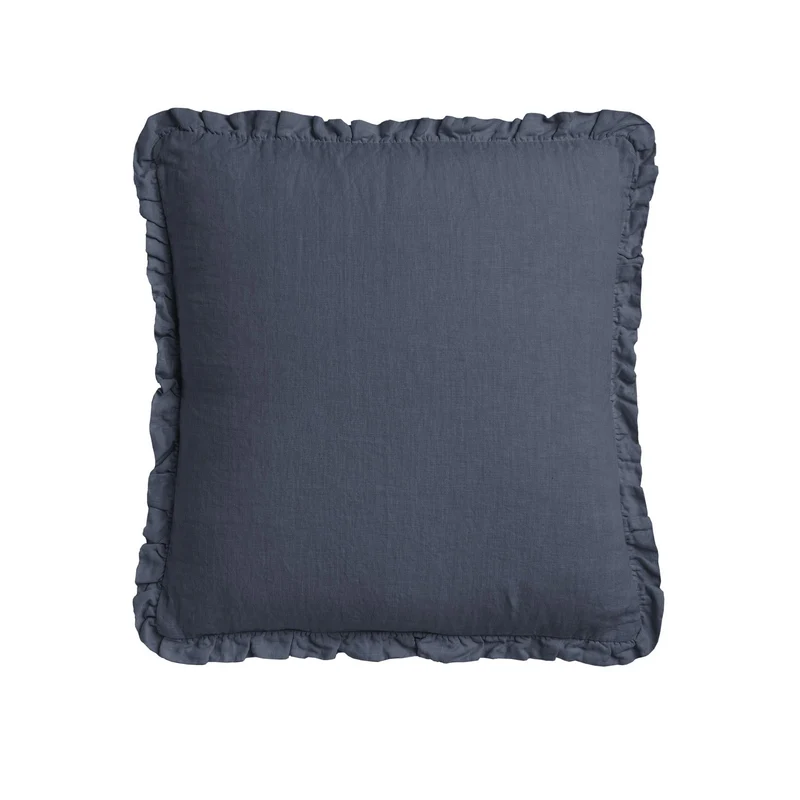 Cuscino in Lino Stonewashed con Balza Arricciata - River