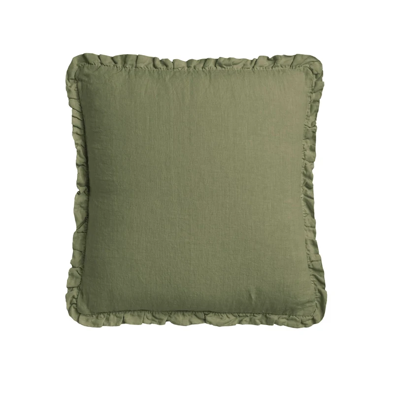 Cuscino in Lino Stonewashed con Balza Arricciata - River