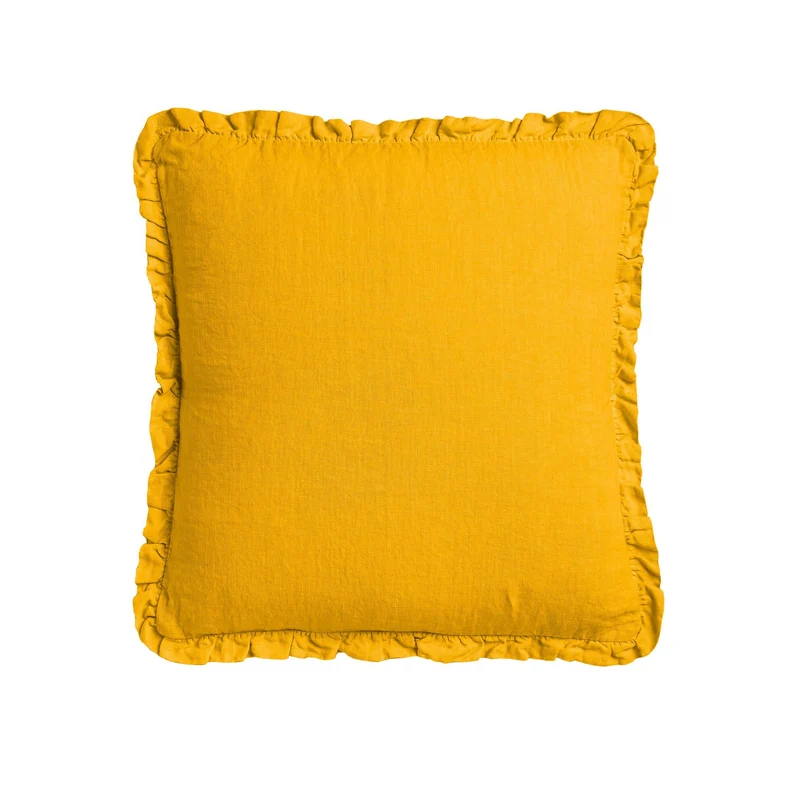 Cuscino in Lino Stonewashed con Balza Arricciata - River