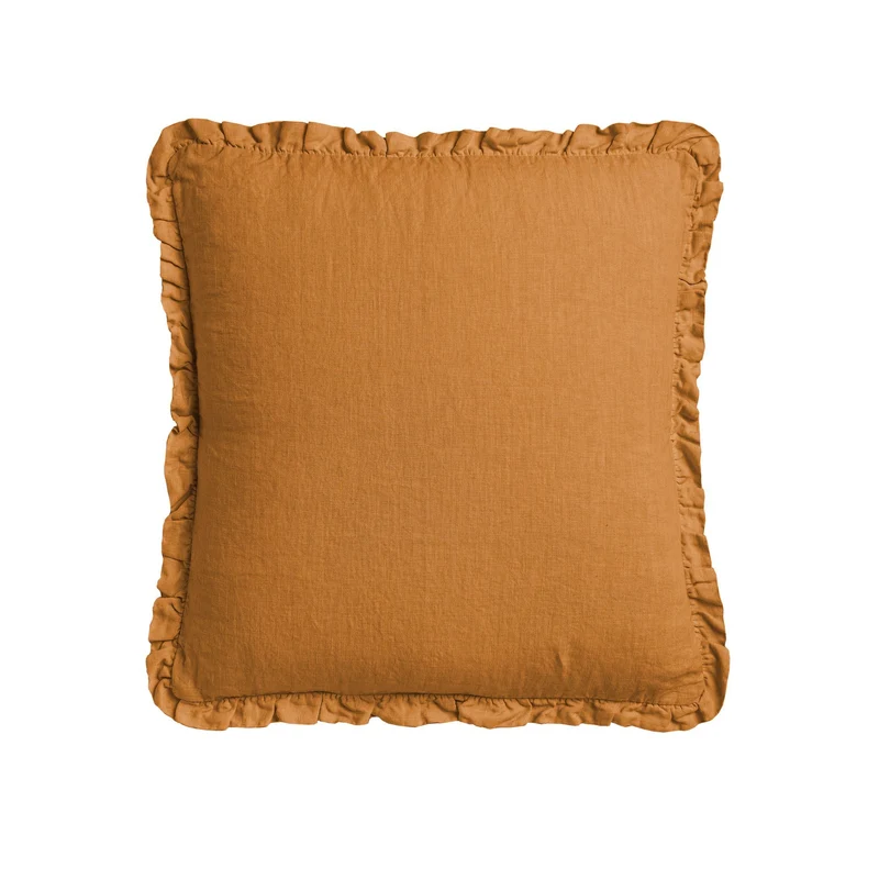 Cuscino in Lino Stonewashed con Balza Arricciata - River