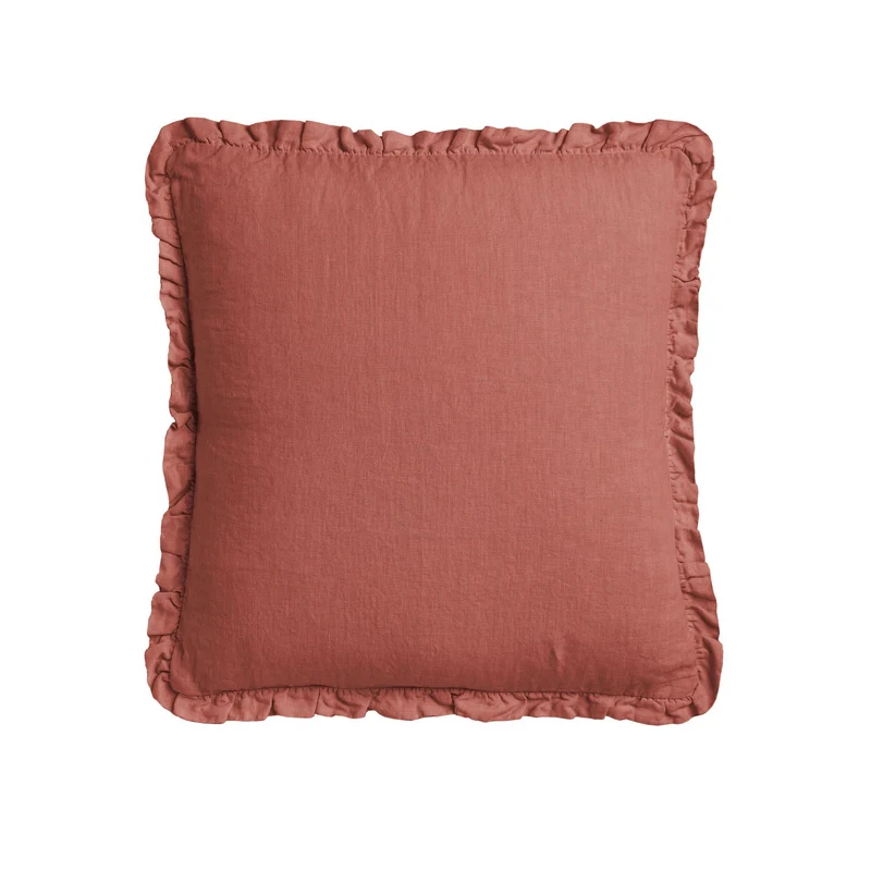 Cuscino in Lino Stonewashed con Balza Arricciata - River