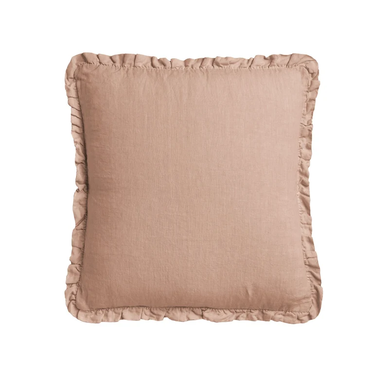 Cuscino in Lino Stonewashed con Balza Arricciata - River
