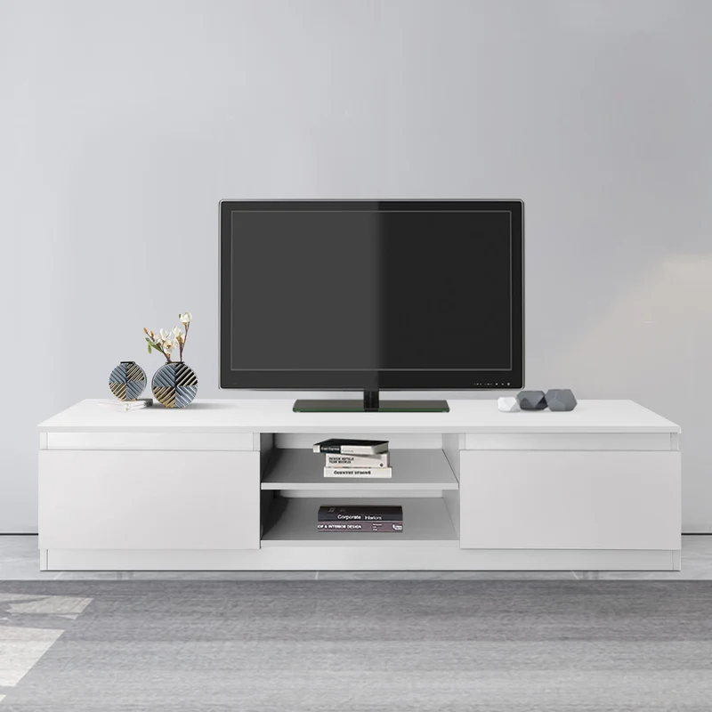 TV-Lowboard mit Stauraum 140x36x40 cm Weiß aus MDF ML-Design