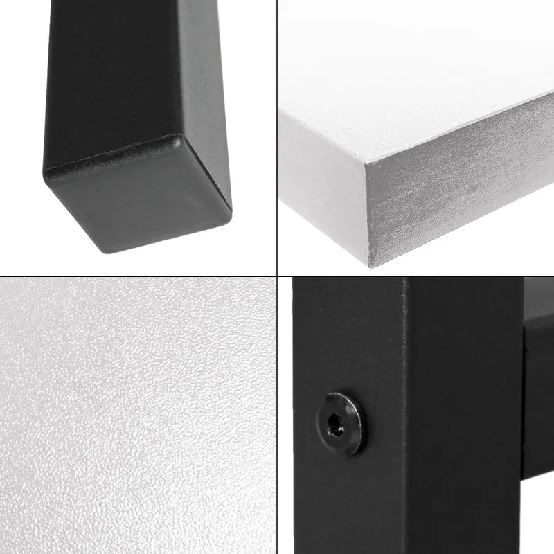 Schreibtisch 120x60x75 cm Weiß-Schwarz aus MDF und Metall ML-Design