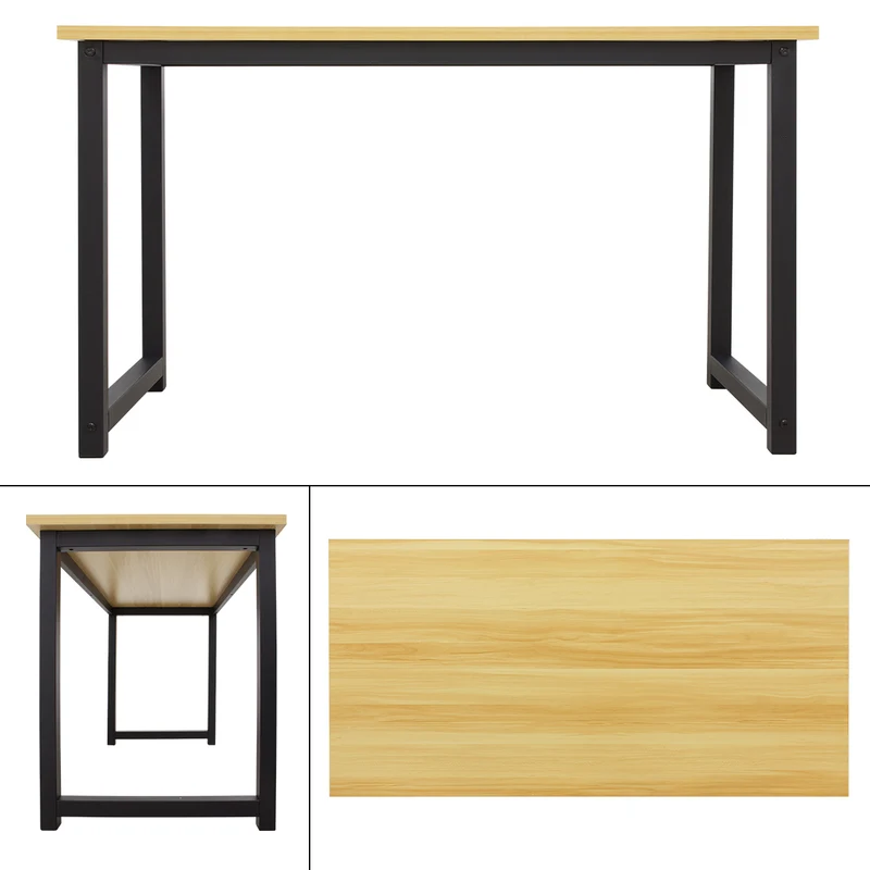 Schreibtisch 120x60x75 cm Schwarz aus MDF und Metall ML-Design