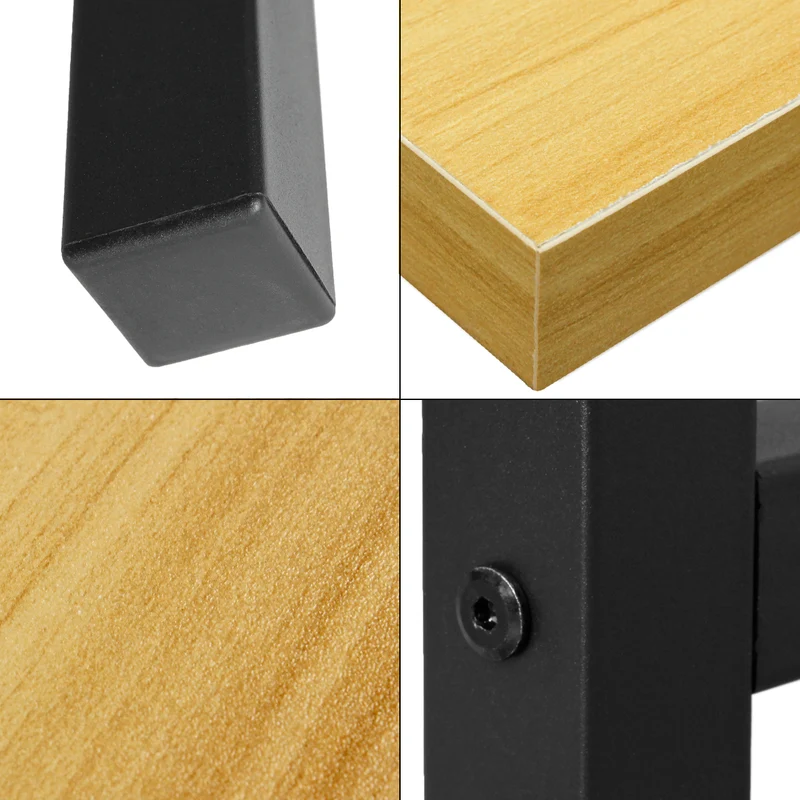 Schreibtisch 120x60x75 cm Schwarz aus MDF und Metall ML-Design