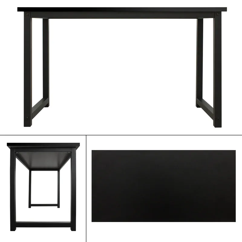 Schreibtisch 120x60x75 cm Schwarz aud MDF und Metall ML-Design
