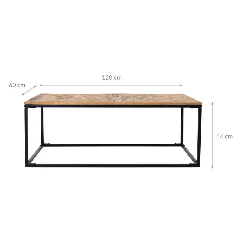 Couchtisch 120x60x46 cm Natur aus Metall und Mangoholz WOMO-Design