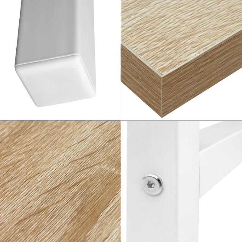 Schreibtisch 120x60x75 cm Weiß aus MDF mit Metallgestell ML-Design